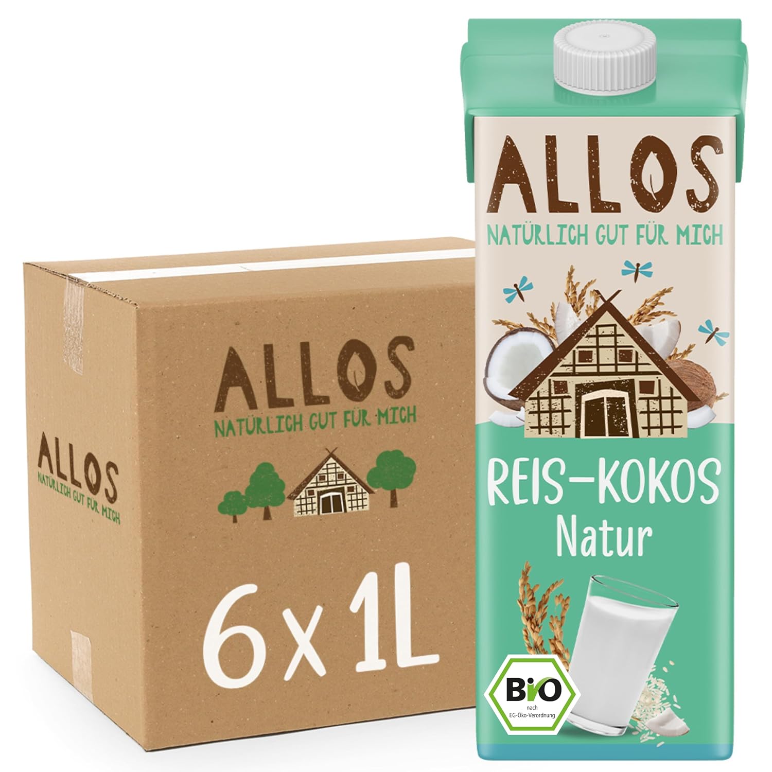 Allos Mandeldrink Sukkerfri Mandel Natur Vegansk Laktose 1L