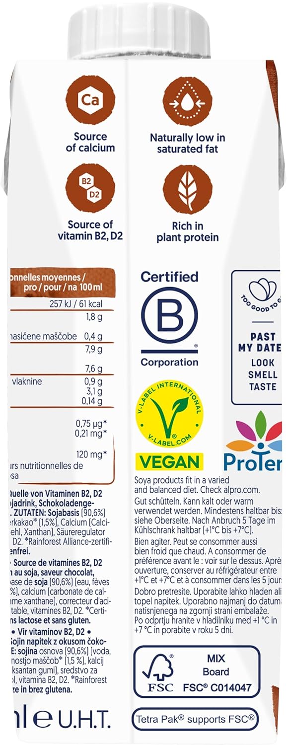 Alpro Chokolade Sojadrik - Vegansk, Laktosefri, Glutenfri