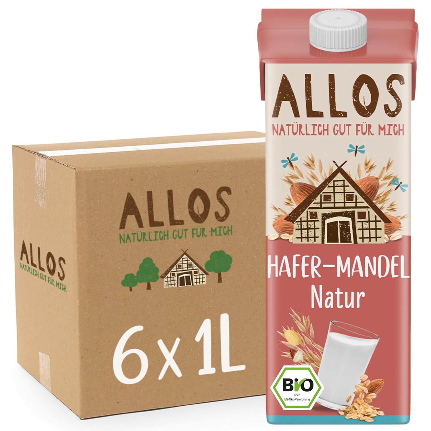 Allos Mandeldrink Sukkerfri Mandel Natur Vegansk Laktose 1L