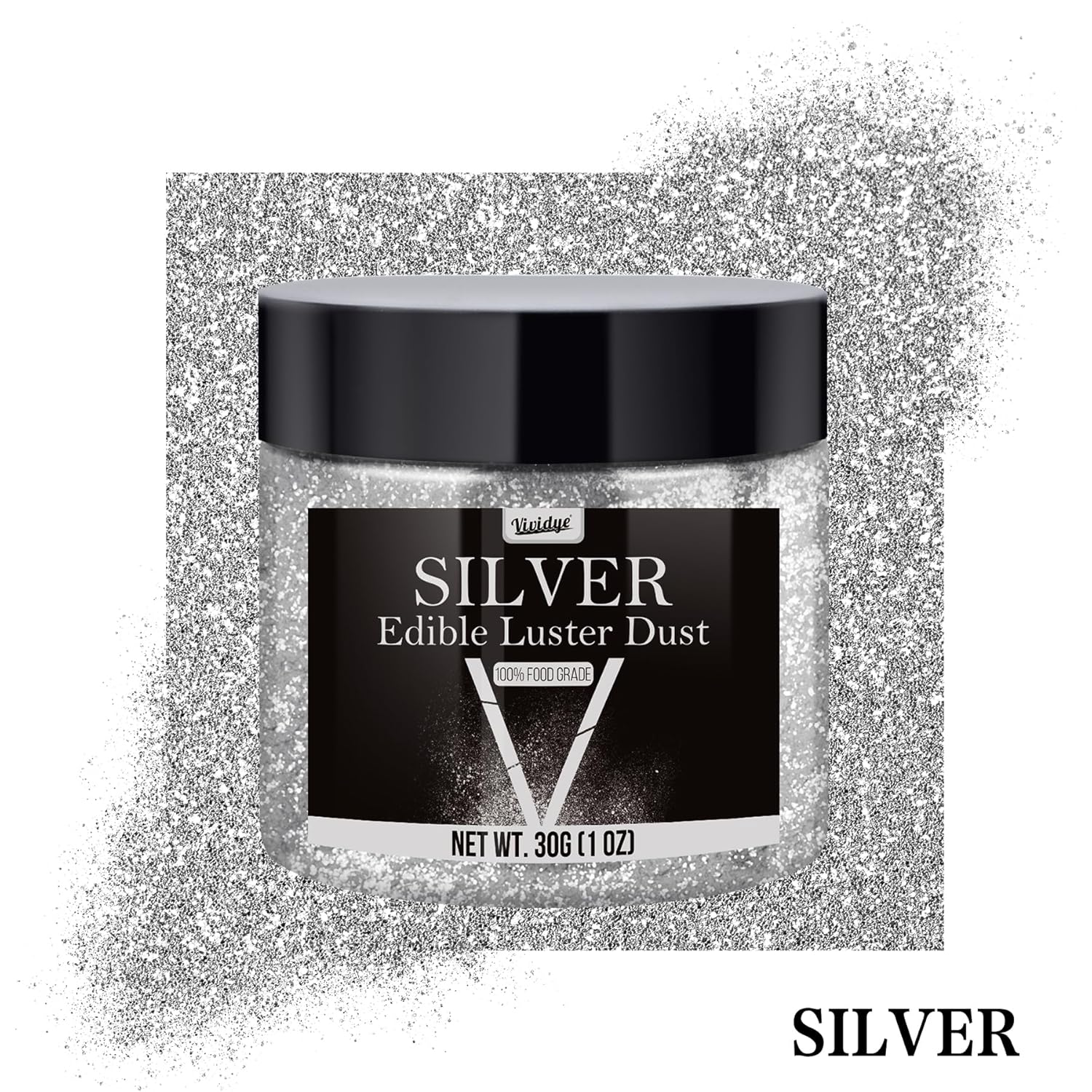 Spiselig glitter, pudder, forskellige farver, 30 gram Naty Shop