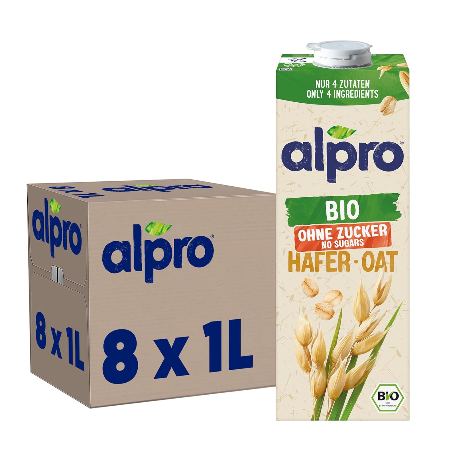 Alpro Bio Haferdrink Uden Sukker - Grøntsagsdrik med havre