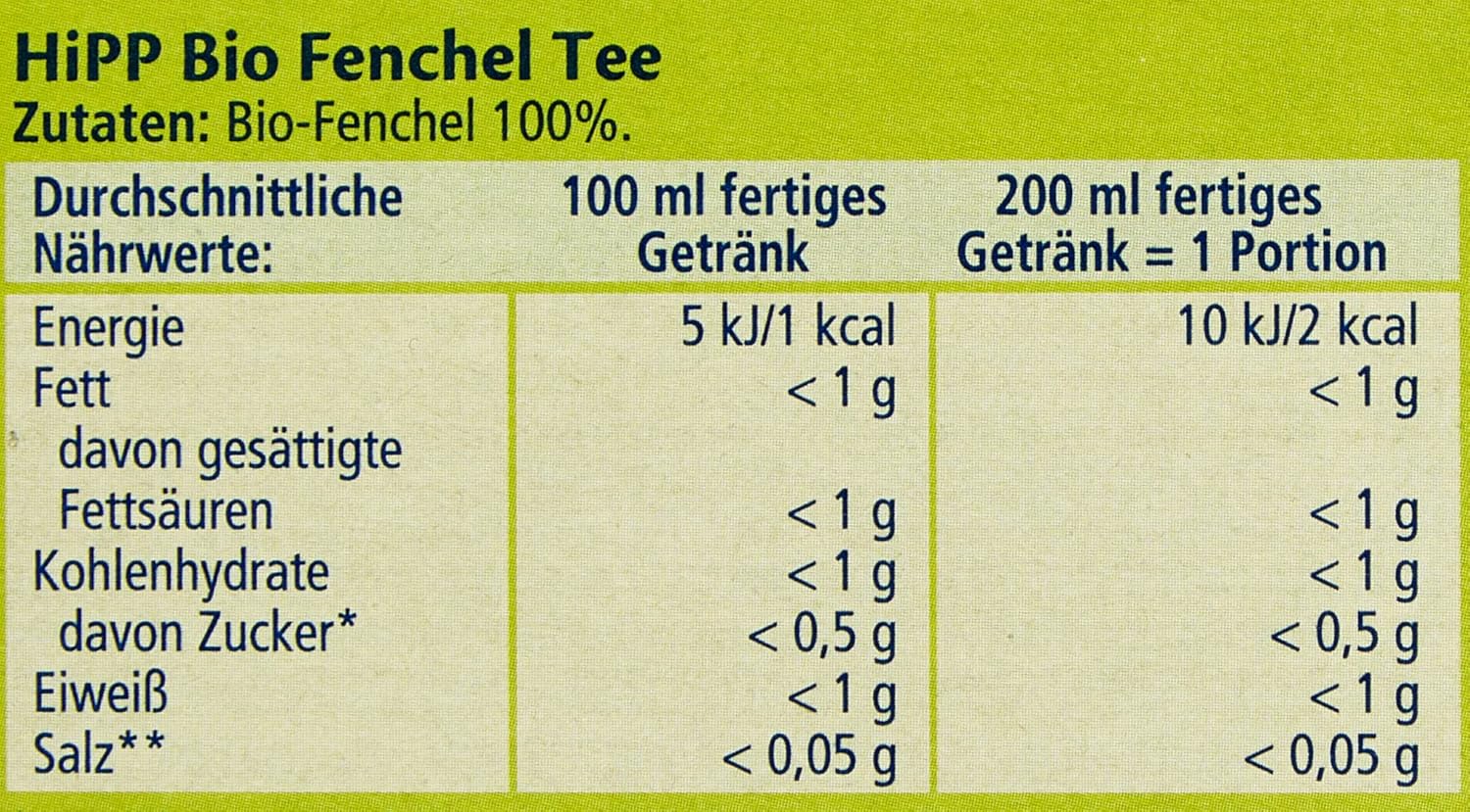 Hipp Organic Tea Drinks Ceai organic de musetel, pachet de 6 (6 x 30 g) Naty Shop