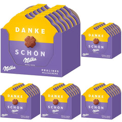 Milka Little Thank You Chocolates 12 x 44 g, fine mælkecremechokolader dækket med alpin mælkechokolade (pakke med 5)