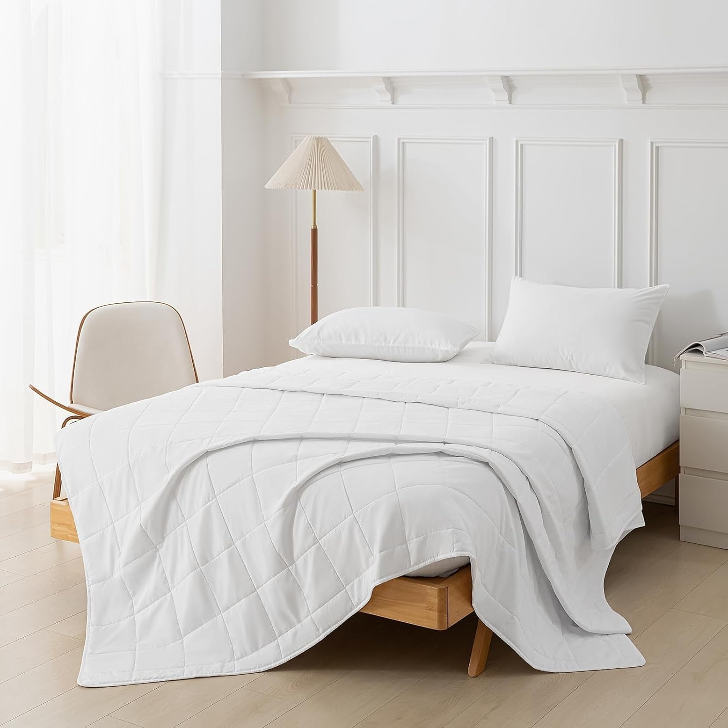 Good Nite Dobbeltdyne, 4,5 Tog, Sommerdyne, Dobbeltdyne, Hvid, Dyne, Polyester, Blød Og Let og Maskinvaskbar Med Hjørnebånd (Dobbeltseng 200 X 200 Cm) Tæpper og dyner Naty Shop