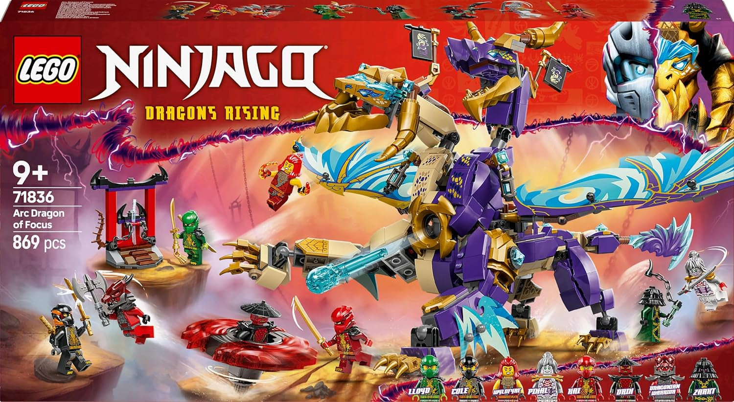 LEGO NINJAGO Lightbow Dragon - legetøj med 8 minifigurer og et Spinjitzu hjul - interaktiv ninja byggelegetøj til drenge og piger over 9 år - gaveide til fans 71836 Byggesæt Besuche den LEGO-Store