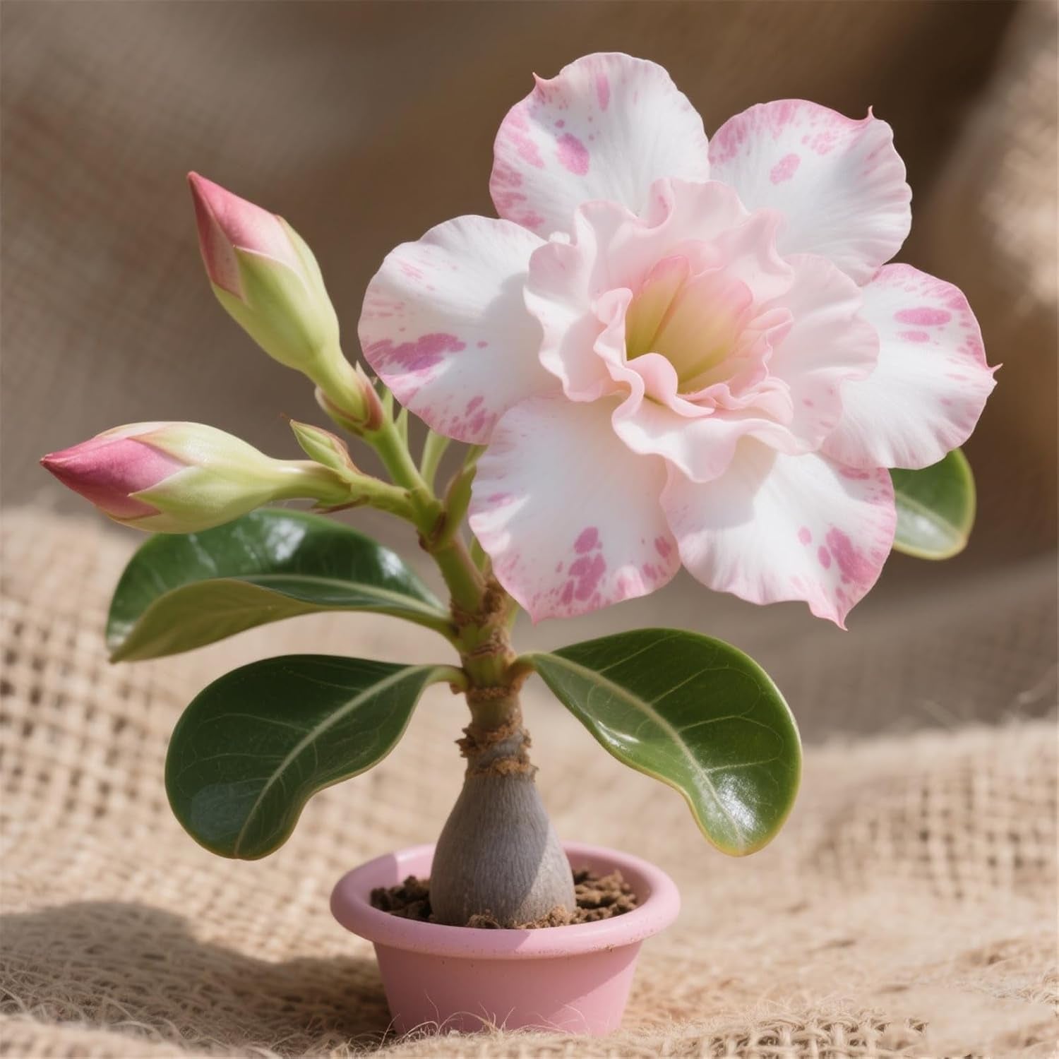 Lebende Pflanzen,Winterhart pflanzen, Mehrjährige Blumenzwiebel ist winterhart, Mysteriöse magische Glühbirne, Blumenzwiebel Mix,3 år-1 Wüstenrose knollen -I