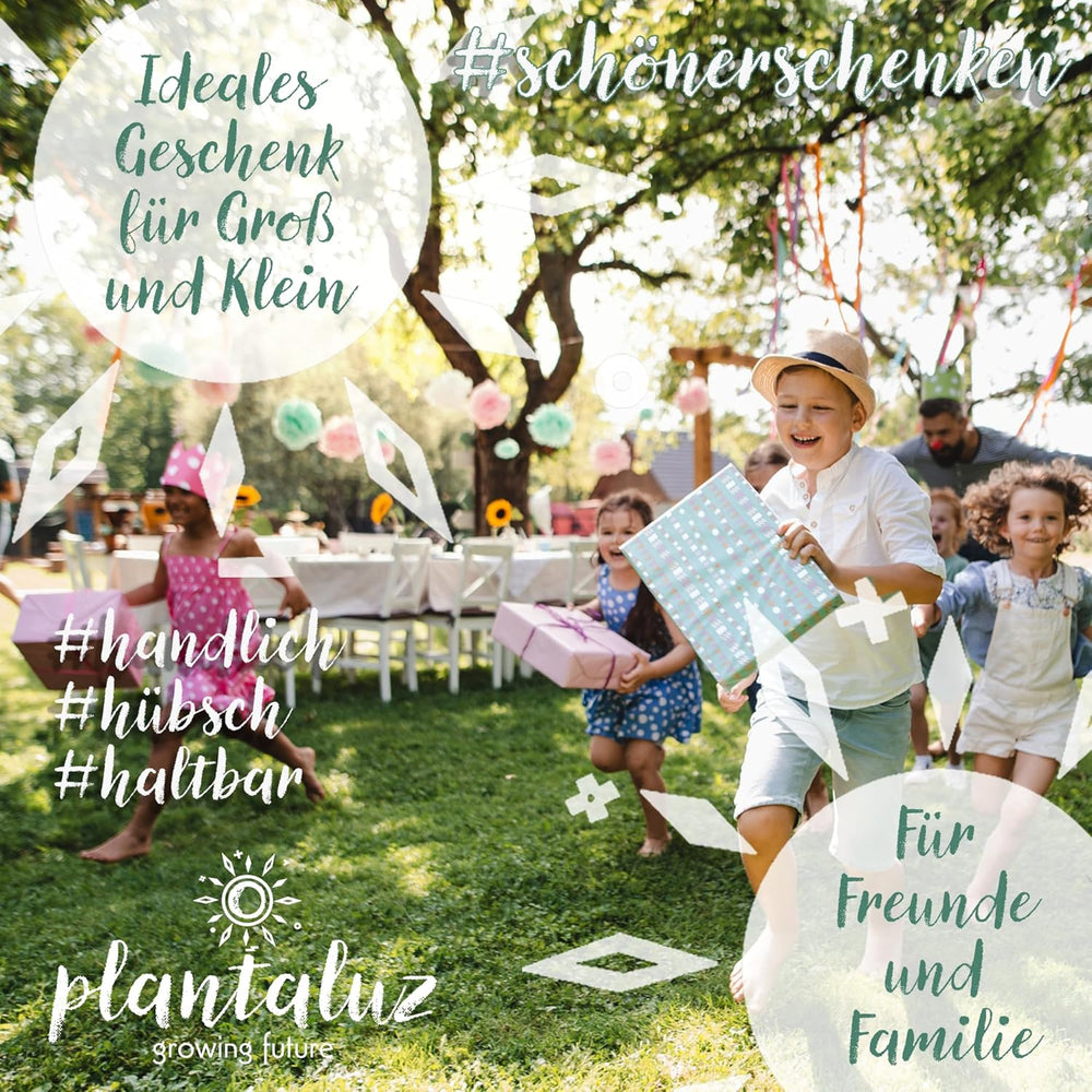 Plantaluz Premium økologisk frøsæt P04 – Middelhavsgrøntsags- og urtefrøsæt med 10 sorter til have, balkon og højbede – inklusive FSC-plantepinde – Frie bestøvede og GMO-frie økologiske frø