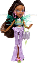 Păpușă Bratz Fashion Pixiez Sasha - Păpușă de colecție fantastică cu modă și accesorii reale, aripi care se transformă într-un inel