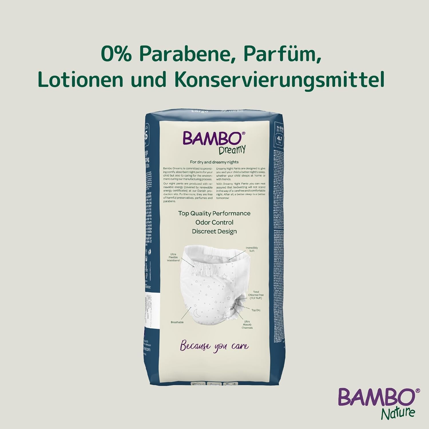Bambo Dreamy Nighttime Pull-Up bleer, store (35-50 kg/77-110 lbs), 10-pack | Pull-Up bleer til børn | Ultraabsorberende sengevædende nattøj