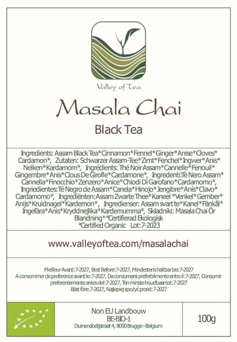 Masala Chai Ceai negru organic - perfect pentru India Latte - amestec indian organic 100 g
