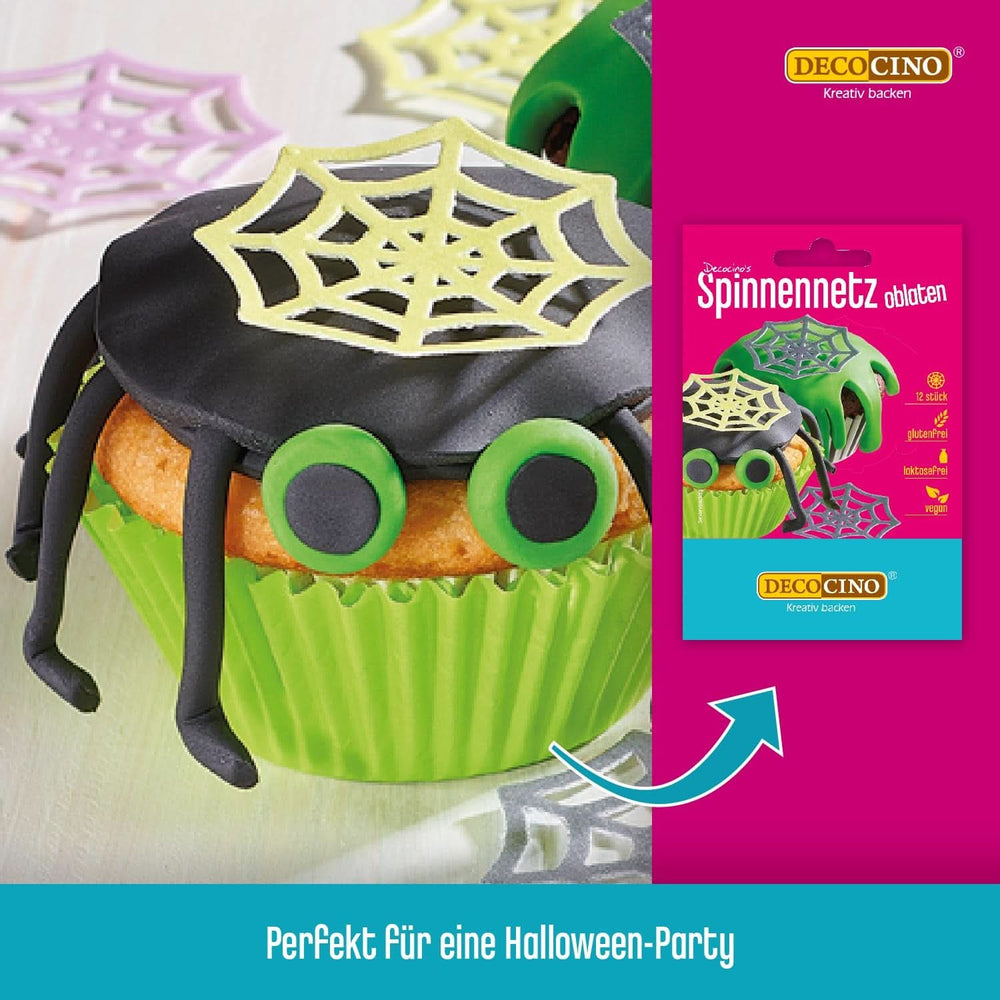 DECOCINO Halloween, vafe comestibile sub forma de pânze de păianjen cu efect 3D, 12 bucati Sprinkles Naty Shop