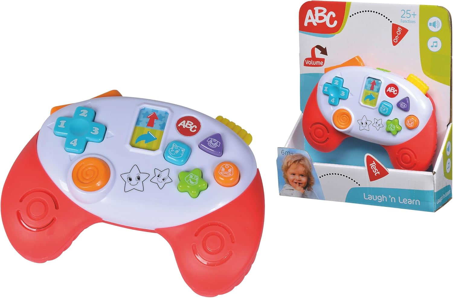 Simba 104010017 - ABC Game Controller, jucărie pentru copii, sunete de animale, melodii, peste 20 de sunete, de la 12 luni, abilități motorii, consolă de joacă, jucărie pentru copii mici, telefon de joacă Jucarii Bebe Naty Shop