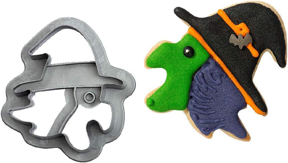 0255093 Formă de biscuiți din plastic Vrăjitoare Befana 8 x 2,2 cm, Gri