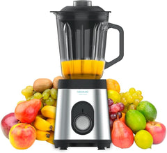 Cecotec Mixer Glas Power Schwarz Titan 1000 INOX. 1000 W, Edelstahlgehäuse, 6-Blatt-Blatt Mit Schwarzer Titanbeschichtung, 1,5-L-Glaskrug, 5 Geschwindigkeiten [Energieeffizienzklasse a +] Kitchen Naty Shop