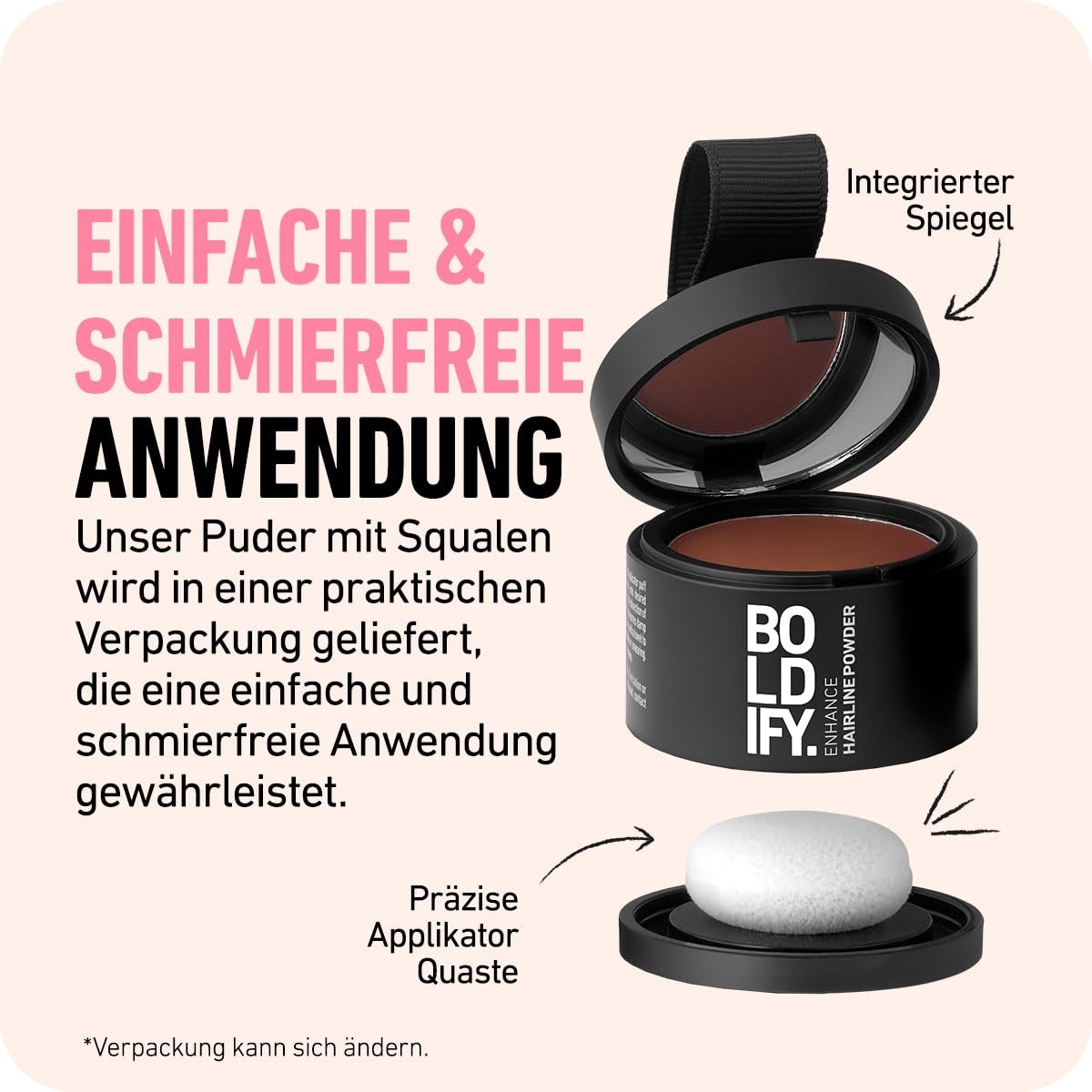 BOLDIFY pulbere rădăcină 4g - corector de păr pentru îngroșarea părului pentru femei și bărbați, acoperire gri pentru 48h, machiaj de păr rezistent la apă pentru a ascunde rădăcinile (negru) Vopsea pentru par Naty Shop