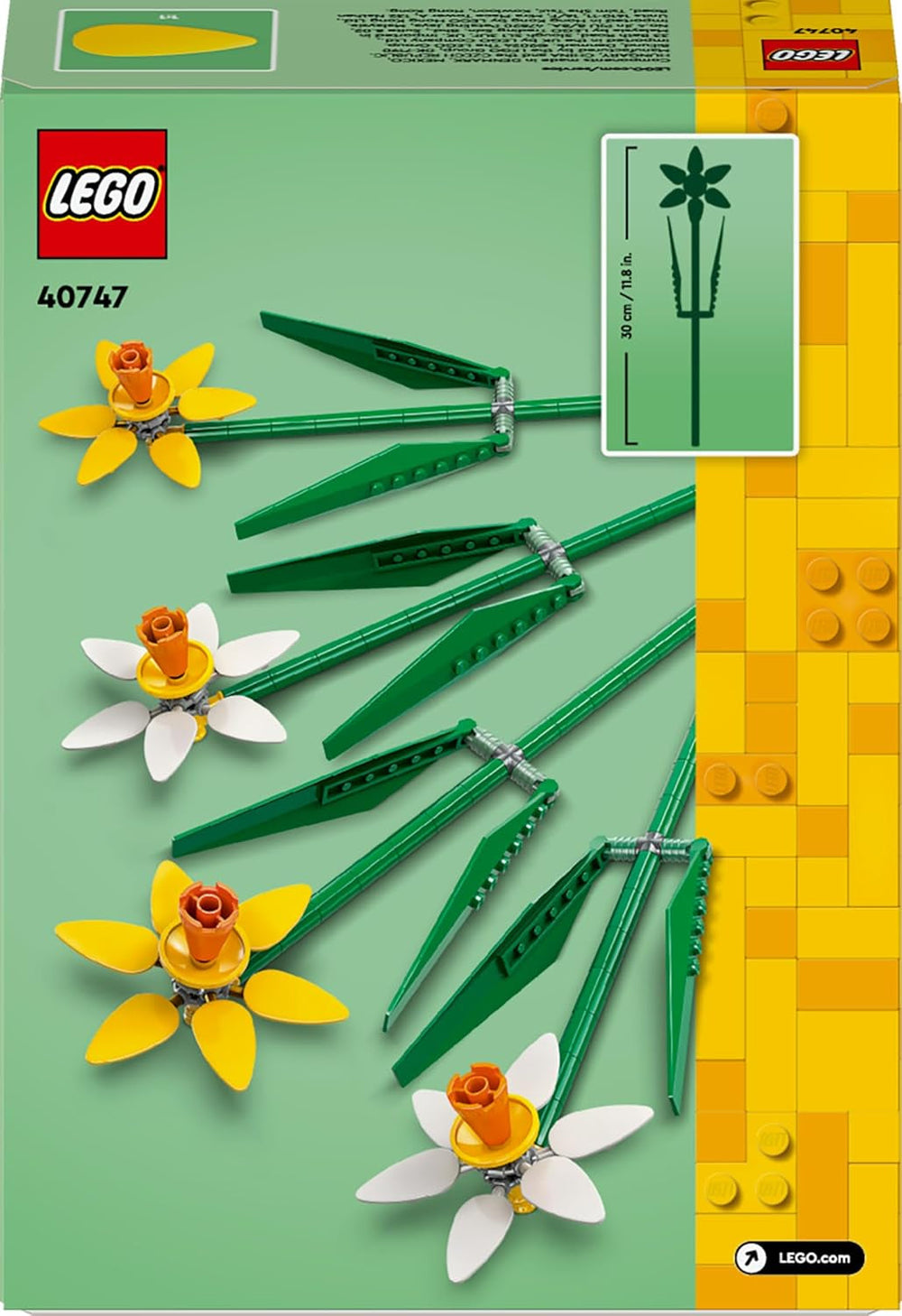 Påskeliljer LEGO Botanicals - Påskegaver til piger og drenge - Kunstige blomster til børn - Blomsterbuket som dekoration til værelse eller kontor - Gave til kvinder - 40747 Byggesæt Besuche den LEGO-Store