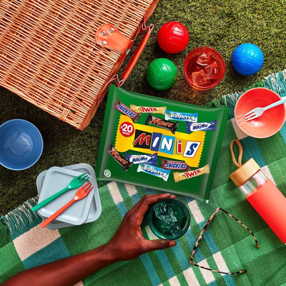 Mini Mixed Chokolade Bulk Pack, 20 Mini Chokolade Snacks (Mars, Snickers, Bounty, Twix, Milky Way), Som slik, Chokoladegave, Slikæske, 400 g