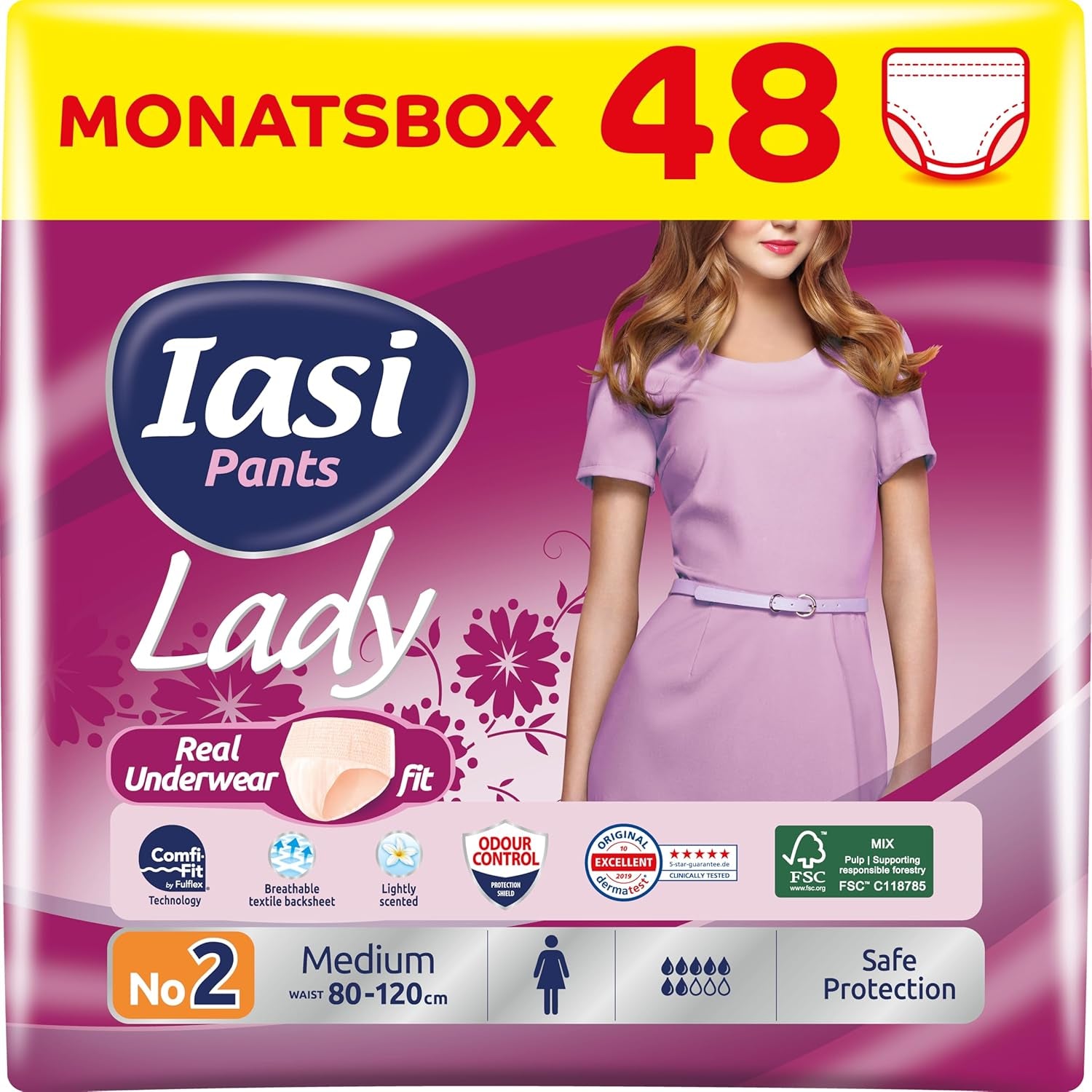 LADY Pants 48 Engangsurininkontinensbukser Absorbans Plus Størrelse S til kvinder 48 stk.