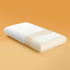 Pernă Sonive din spumă cu memorie 70x36x8cm, pernă cu fibre de bambus + față de pernă din poliester, pernă de gât pentru dureri de gât, pernă de dormit lavabilă și detașabilă, albă