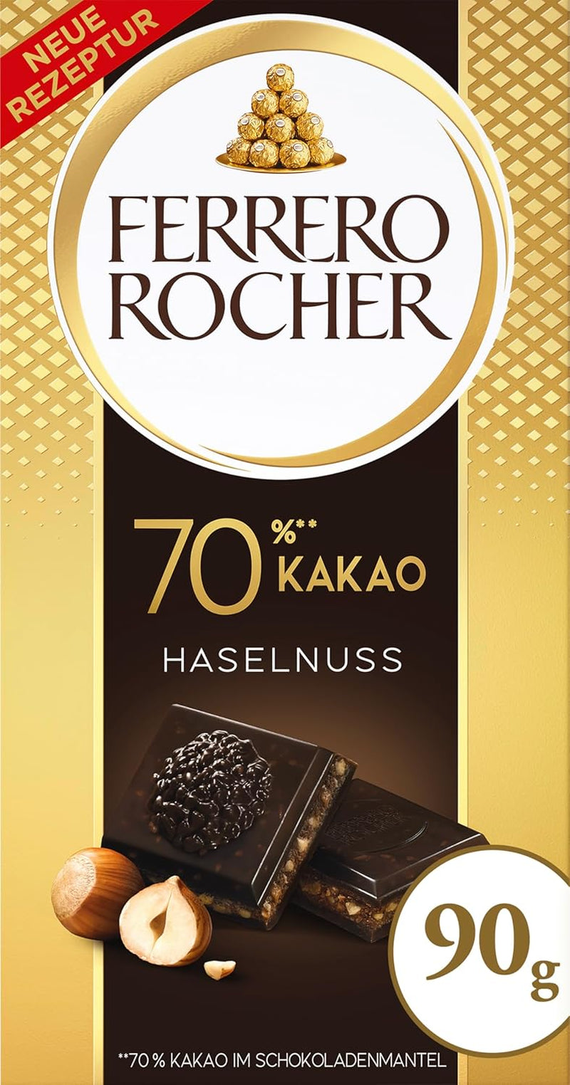 Ferrero Rocher Bar - Hvid chokolade med hasselnød - Valentinsdagsgave til ham og hende - 1 chokoladebar x 90 g