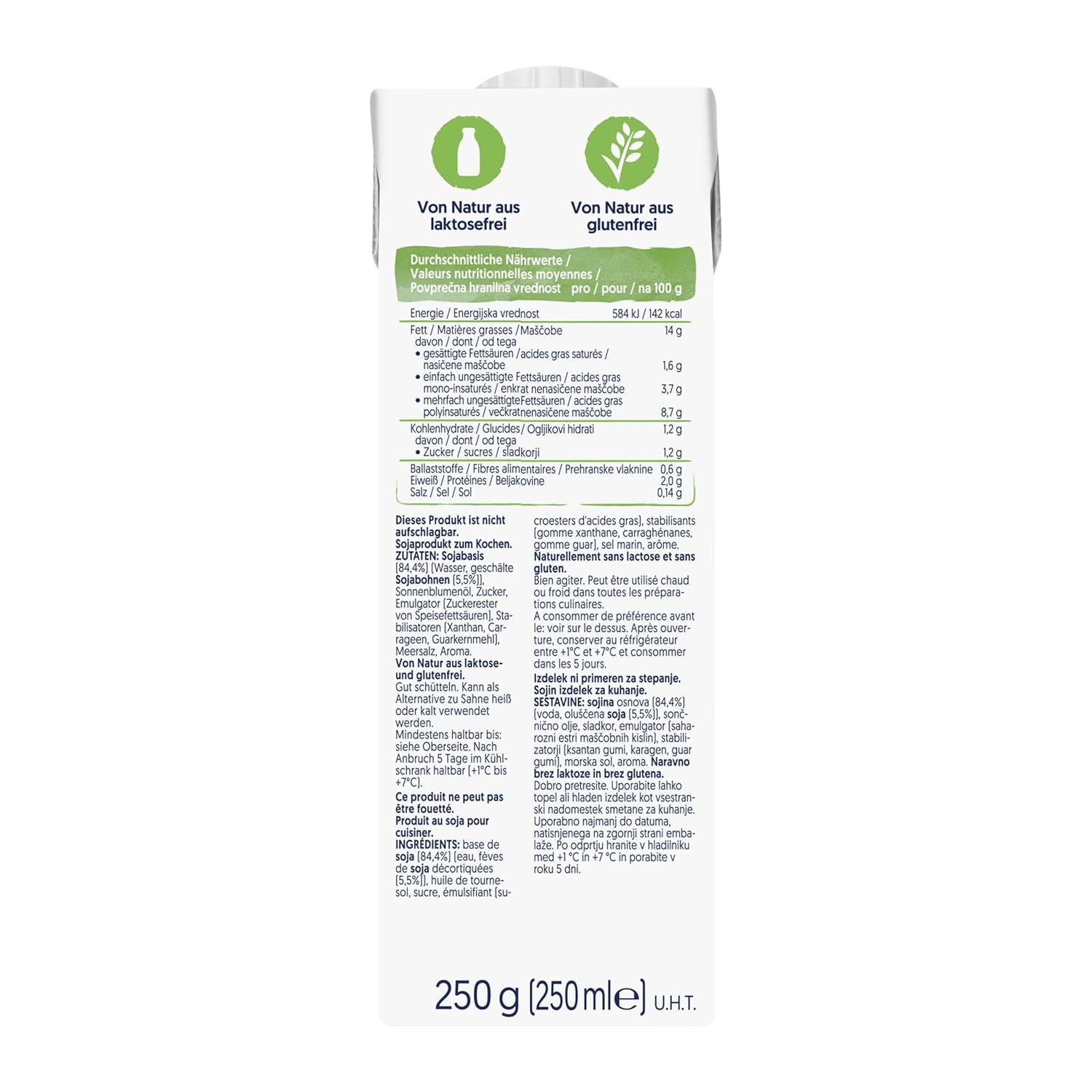 Alpro Cooking Soya – Vegansk Kochcreme aus Soya med neutral smag til varme og kolde retter – 15 x 250 ml