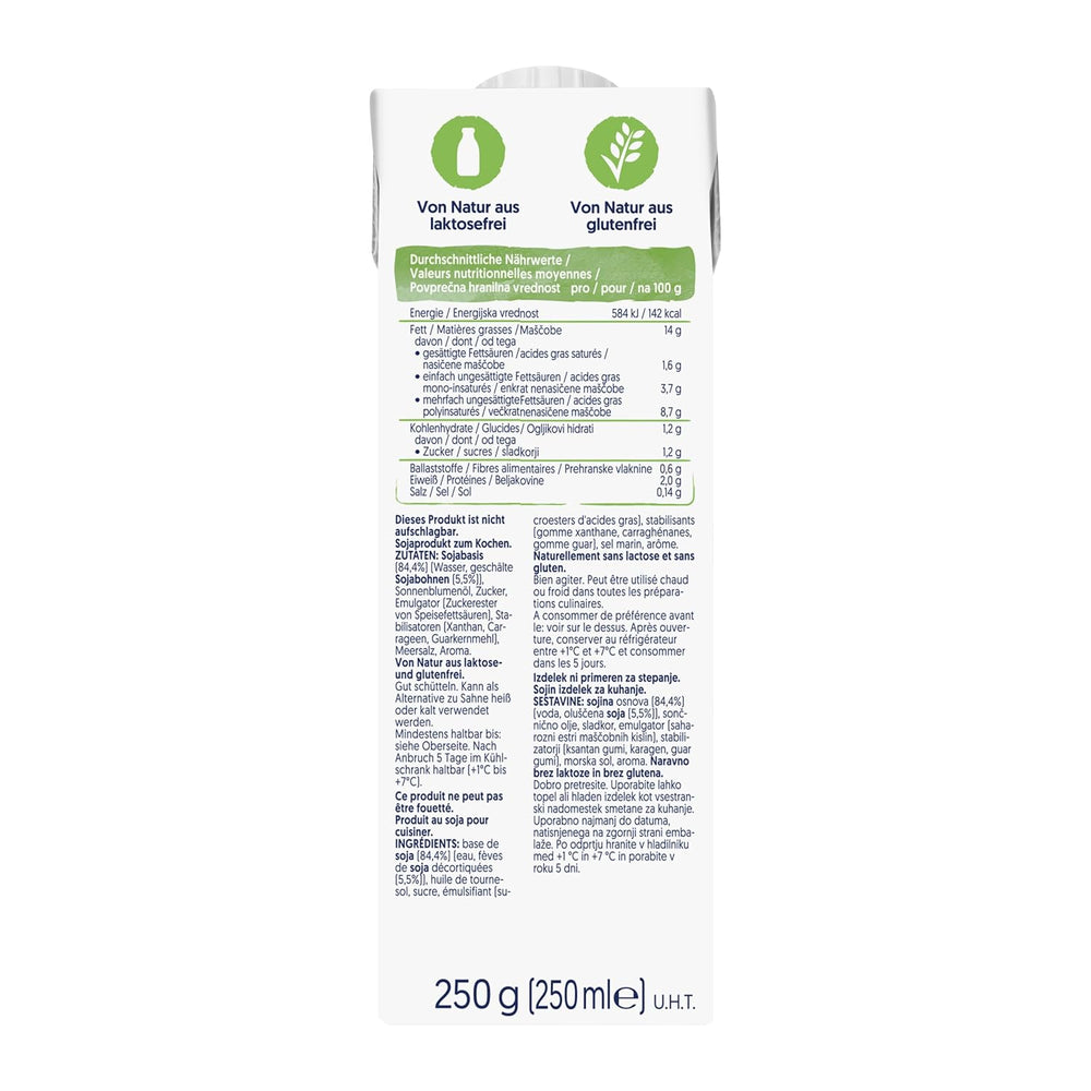 Alpro Cooking Soya – Vegansk Kochcreme aus Soya med neutral smag til varme og kolde retter – 15 x 250 ml