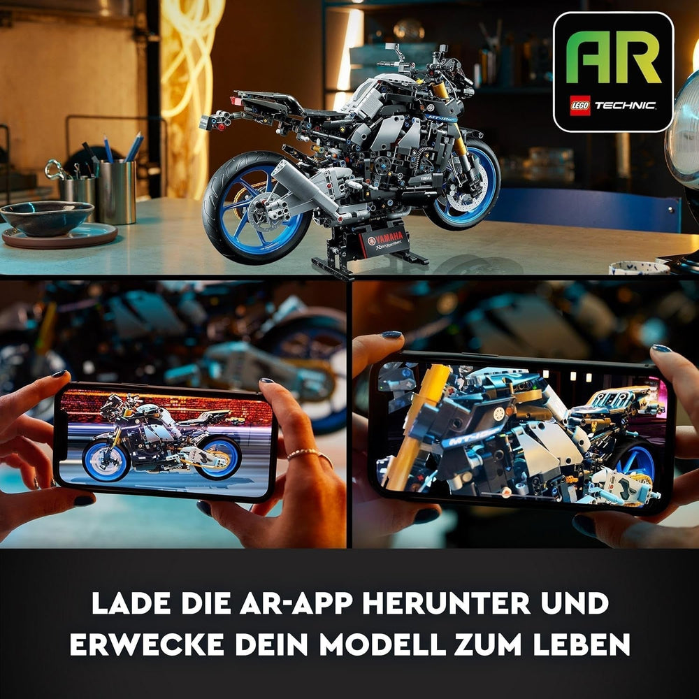 LEGO 42159 Technic Yamaha MT-10 SP Motorcykel modelsæt til voksne, autentisk 4-cylindret motorkøretøjsmodel, funktionelt styretøj og Ar-app, gave til mænd og kvinder Byggesæt Besuche den LEGO-Store