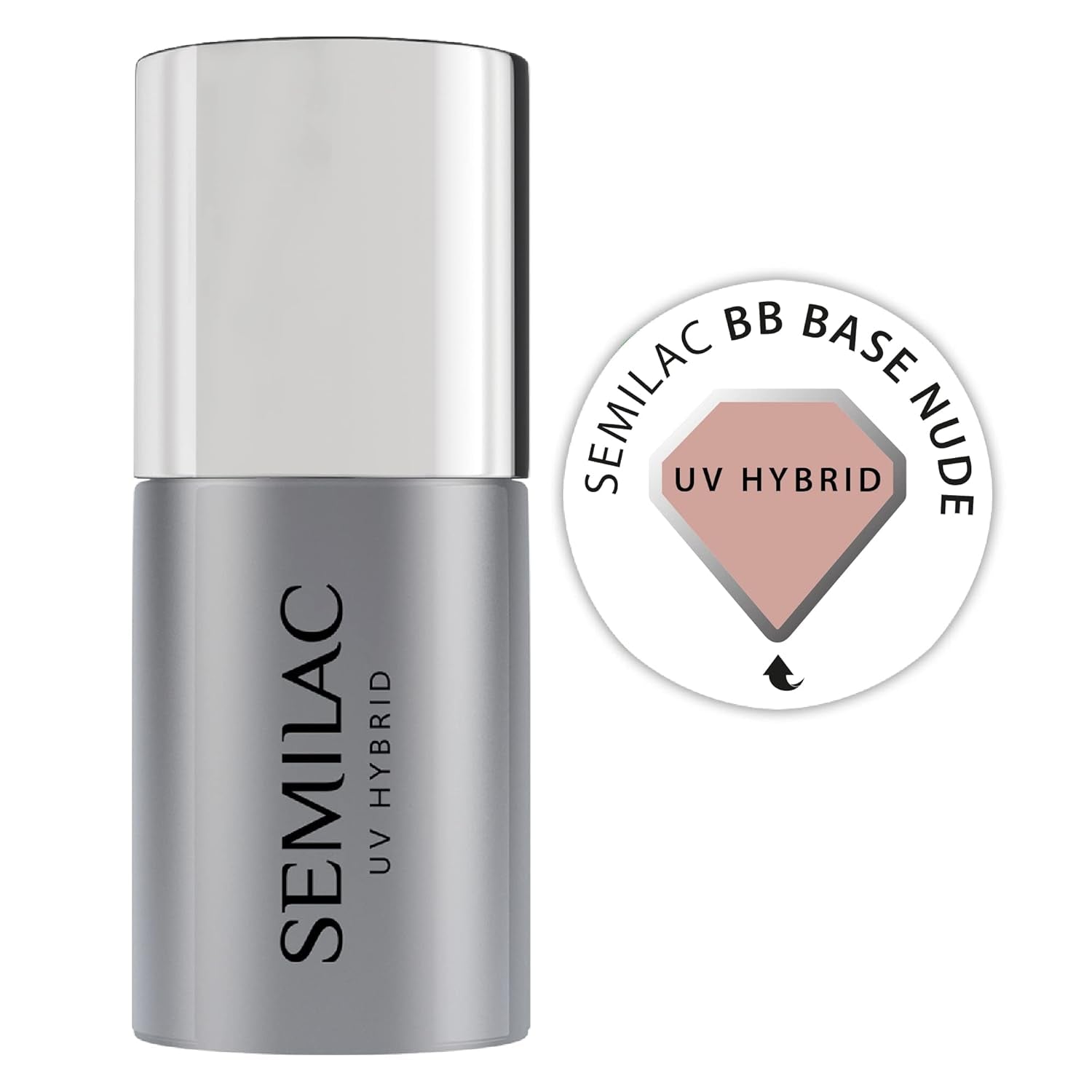 Semilac Pure & Clean UV neglelak base 7ml – Selvnivellerende hybrid base til følsomme negle