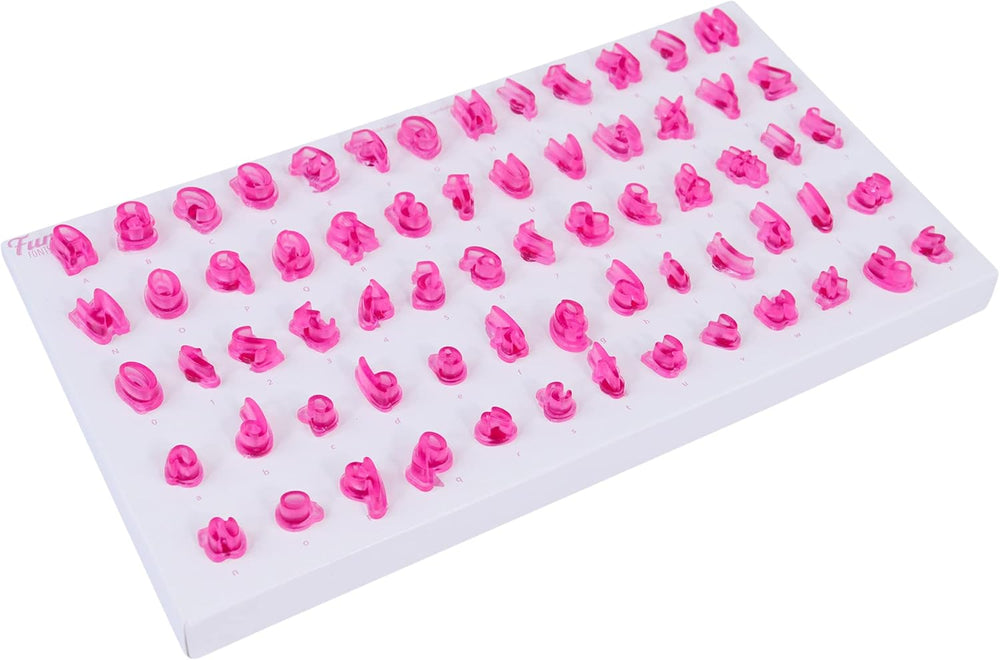 FF60 sjove skrifttyper-Cupcake og småkage-stemplingssæt til kagedesign, 66 stykker, samling 3, plastik