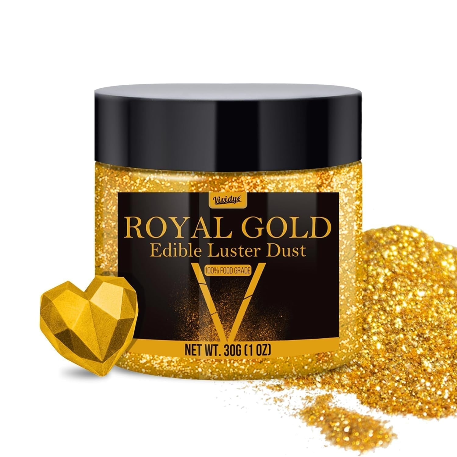 Spiselig glitterpulver, forskellige farver, 30 gram Naty Shop Royal Gold