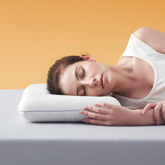 Pernă Sonive din spumă cu memorie 70x36x8cm, pernă cu fibre de bambus + față de pernă din poliester, pernă de gât pentru dureri de gât, pernă de dormit lavabilă și detașabilă, albă