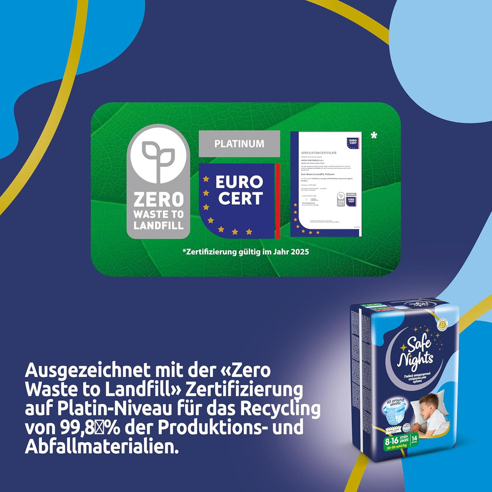 Safe Nights Boy, natbukser til alderen 8-16 år (30-50 kg), 84 stk.