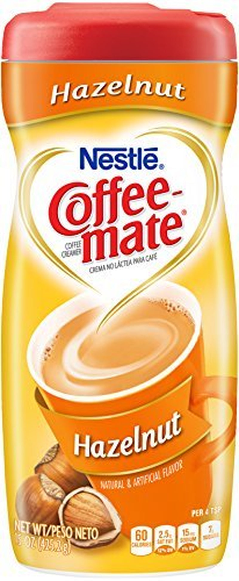 Coffee-Mate hasselnøddepulverkaffeflødekande, 15-ounce pakker (pakke med 6) fra Coffee-mate [Foods]
