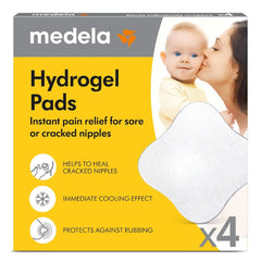 Medela Hydrogel Pads - øjeblikkelig lindring og afkøling til ømme brystvorter - genanvendelig - pakke med 4 sterile puder, individuelt indpakket Tilbehør Mad og amning Bebe Naty Shop
