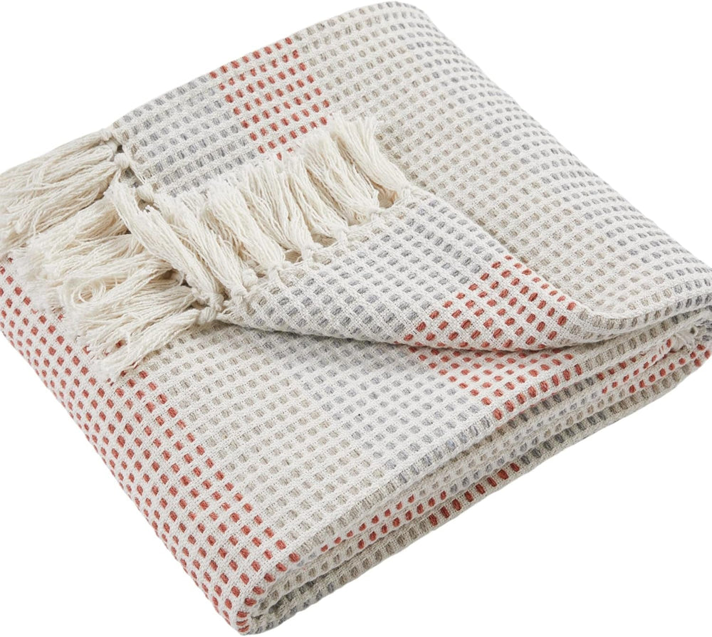 Loft Reva sengetæppe, 100% genbrugsbomuld, 130 X 180 cm, Paprika Appletree Senge og tæpper