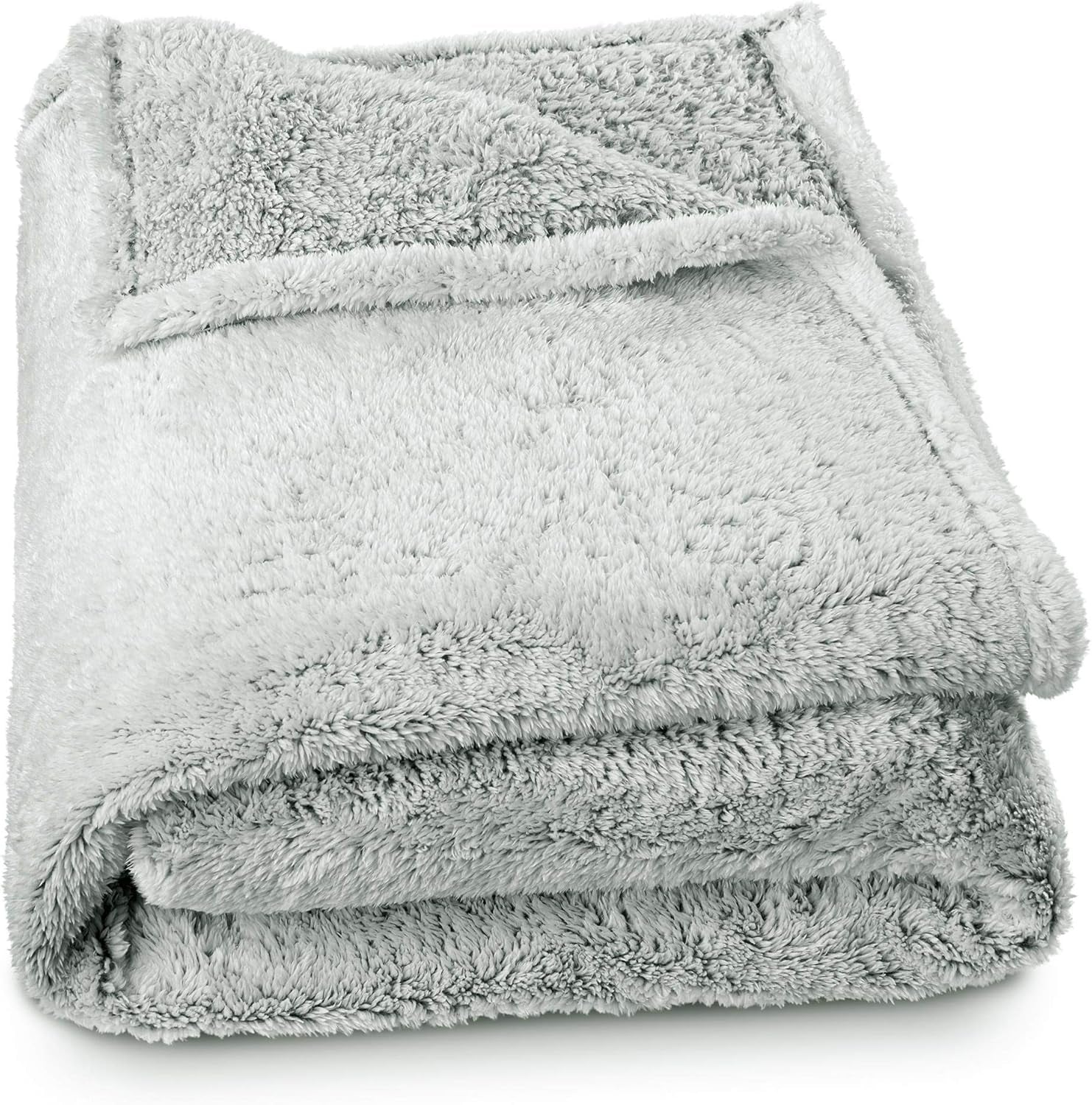 Aqua-Textil Fluffy Cuddly Tæppe 150 X 200 Cm Grå Hvid Melange Plys TV Tæppe Sengetæppe Sherpa Fleece Oeko-Tex Ottawa Senge og Tæpper Besuche den aqua-tekstil-Store Fleece Sherpa Hvid Grå Komfortabel Tæppe 150 X 200 Cm