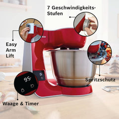 Foodprocessor Bosch Series 4 MUM5X720, integreret vægt, skål i rustfrit stål 3,9L, mixer 1,25L, 1000W Tilbehør Mad og amning Bebe Naty Shop