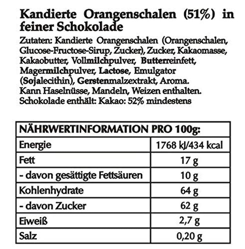 Hofbauer Wien Orangette rå, chokoladeovertrukne appelsinskiver, 1000 g