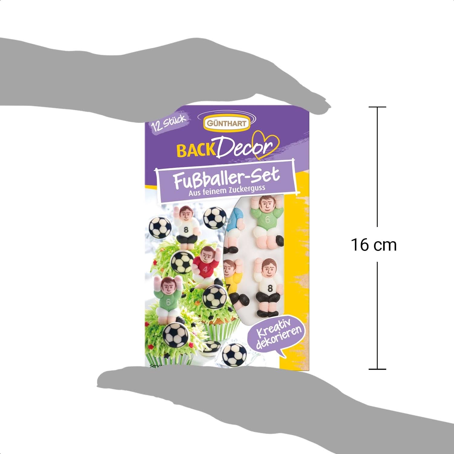 Günthart Backdecor 12 Sugar fodboldspillere og fodbolde, 21 gram Naty Shop
