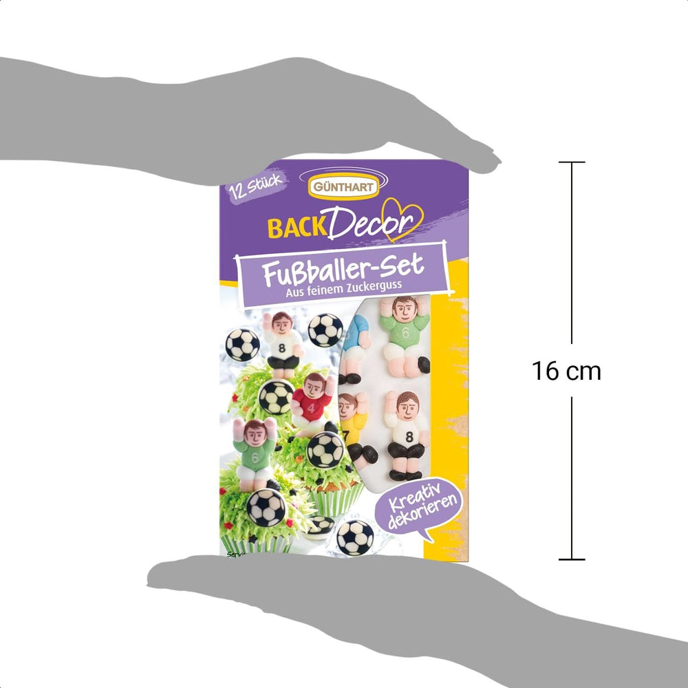 Günthart Backdecor 12 Sugar fodboldspillere og fodbolde, 21 gram Naty Shop