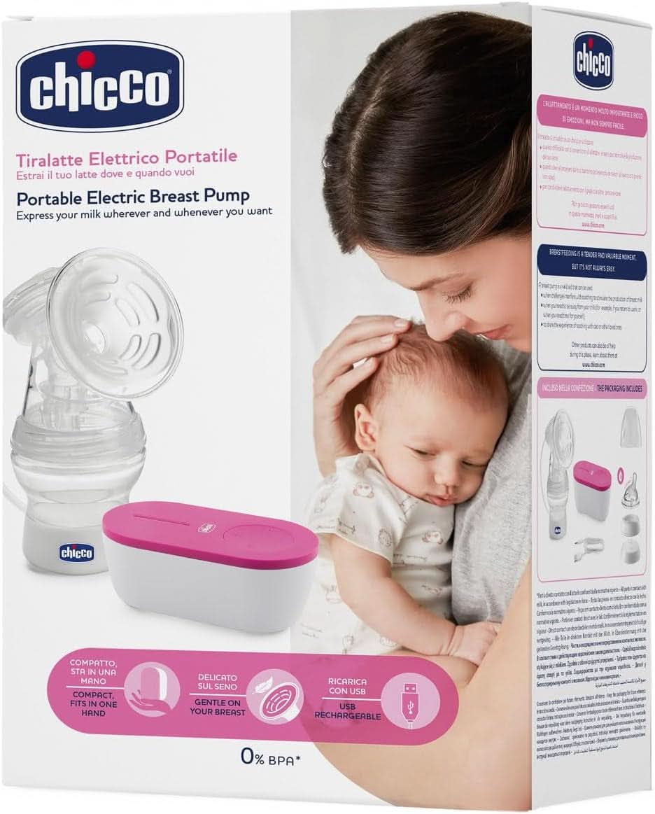 Chicco, bærbar elektrisk brystpumpe, 5 intensitetsniveauer, 150 ml Mad og ammetilbehør Bebe Naty Shop