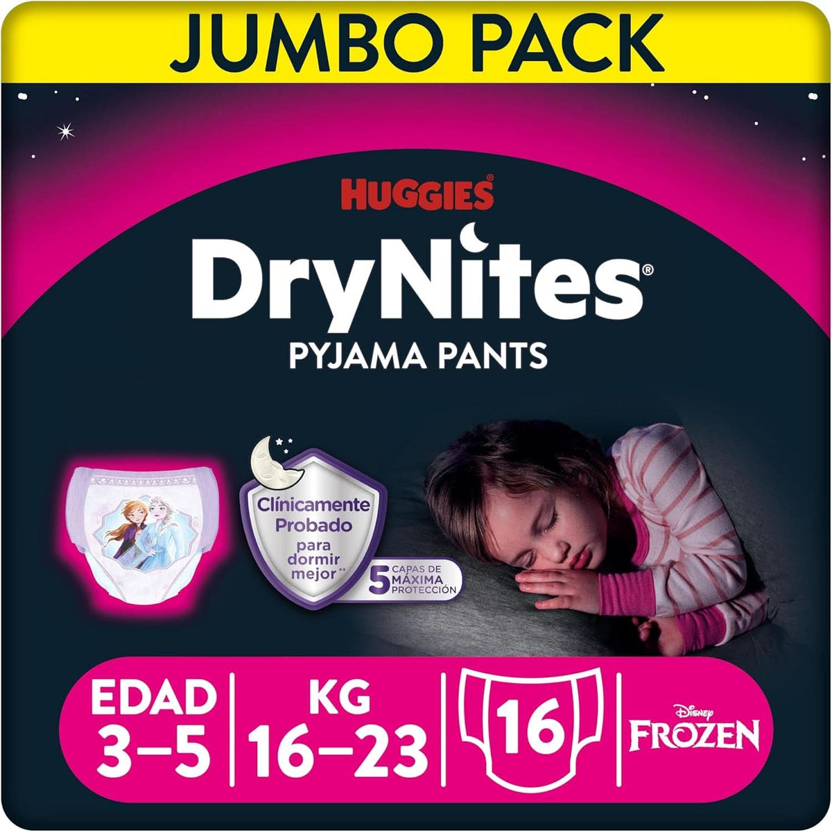 Dry Nites Pyjamasbukser piger 3-5 år 1 pakke (16 stykker) Naty Shop Standardtitel
