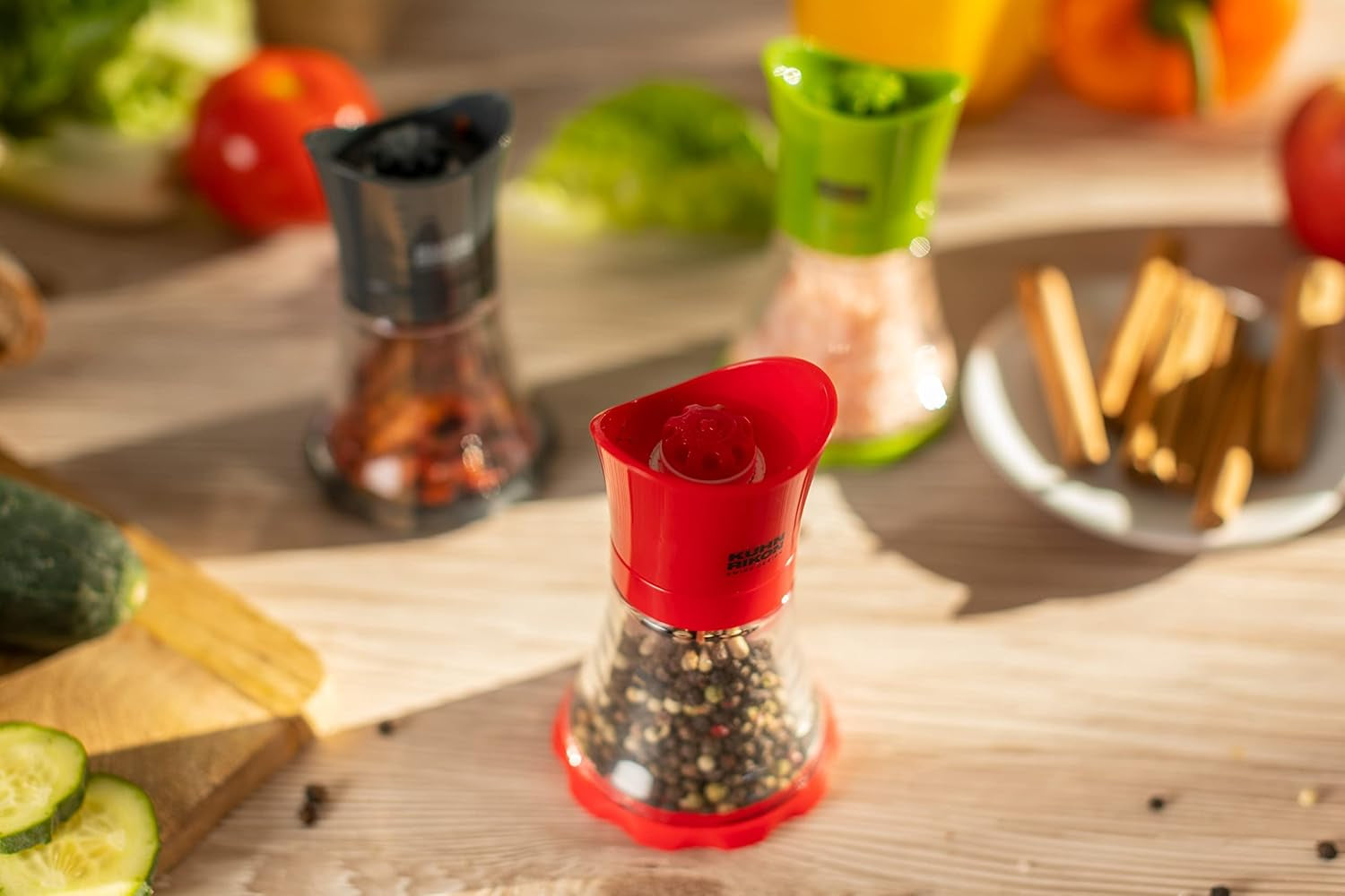 KUHN RIKON krydderikværn Mini (grøn), plastik, 12 X 12 X 8 cm Kværne og skæremaskiner Naty Shop