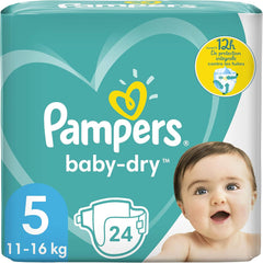 Pampers bleer til baby str. 5 (11-16 kg), 24 stk., op til 12 timers beskyttelse mod lækager
