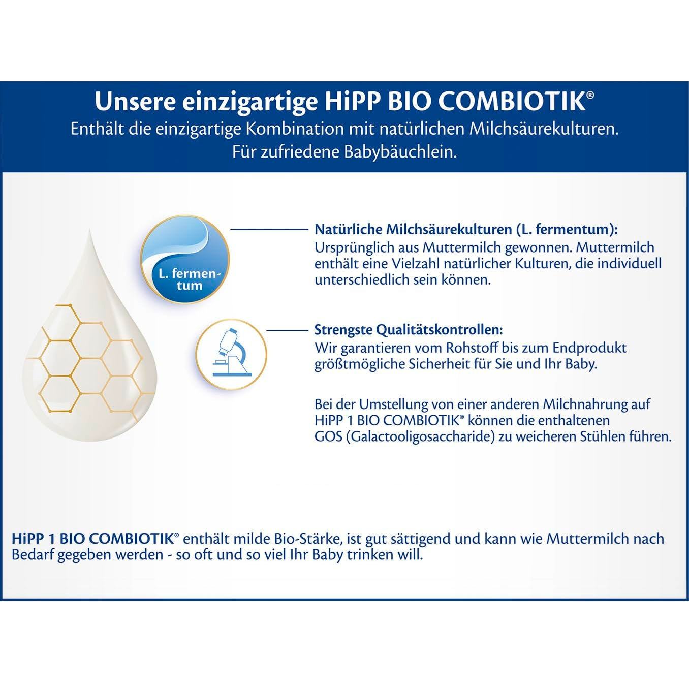 HiPP 1 Organic Combiotik (4 x 600g), mælkepulverformel til spædbørn fra fødslen, med naturlige kulturer af mælkesyre og letbehandlet økologisk stivelse, af bedste økologiske kvalitet