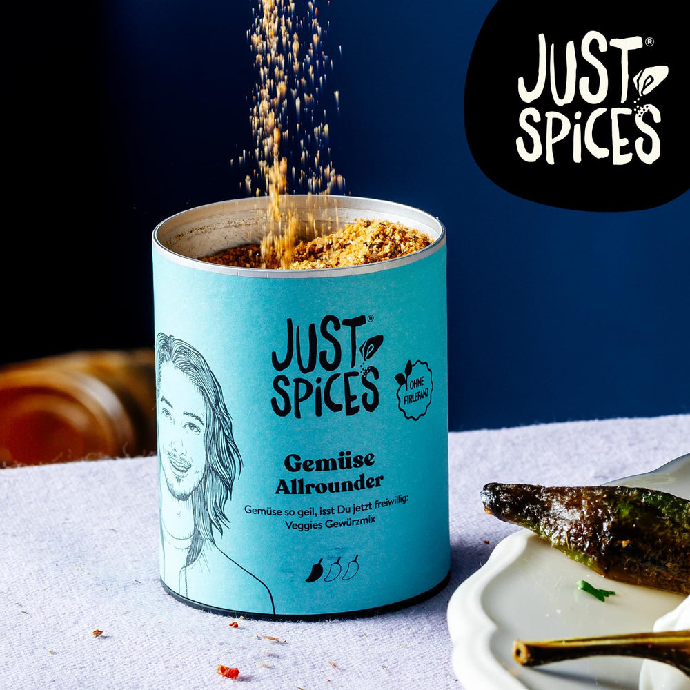 Just Spices Gemüse Allrounder I Jedes Gemüse af Aubergine bis Zucchini lecker würzen I Gewürzdose, 75 g