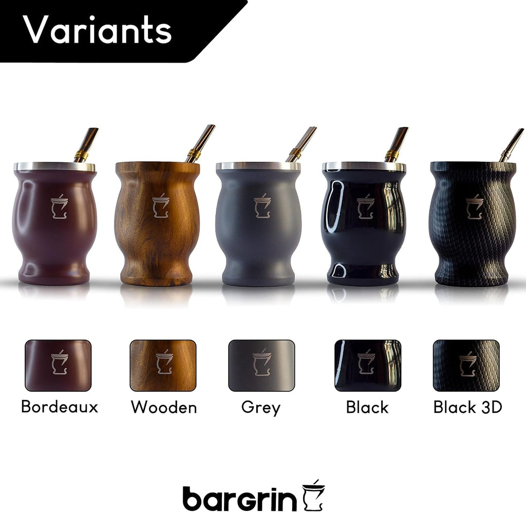 Set ceai Mate - Cana Mate - Set cu Mate și Bombilla - Cești de ceai - Cana Mate cu design cu pereți dubli - Set Yerba Mate Cana