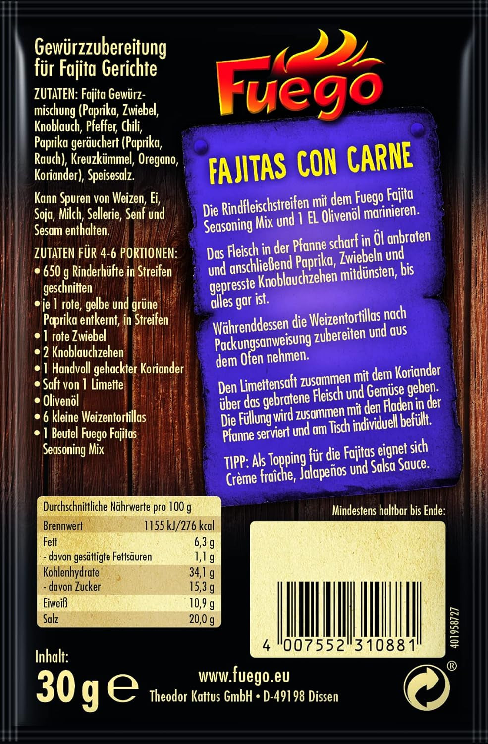 - Fajita krydderblanding | 30 g i pose