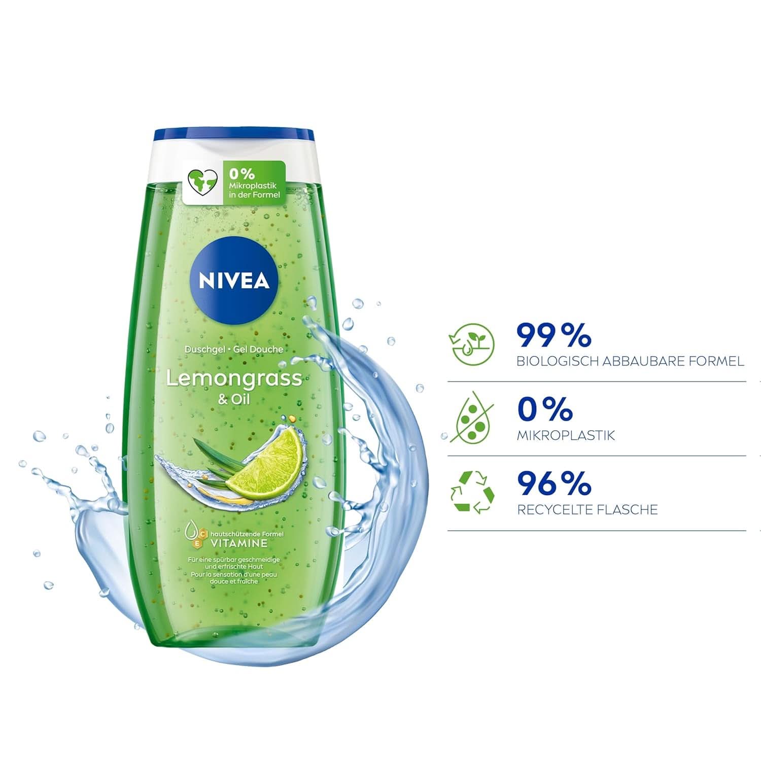Gel de duș NIVEA Lemon Grass And Oil, 250 ml Duș și baie Naty Shop