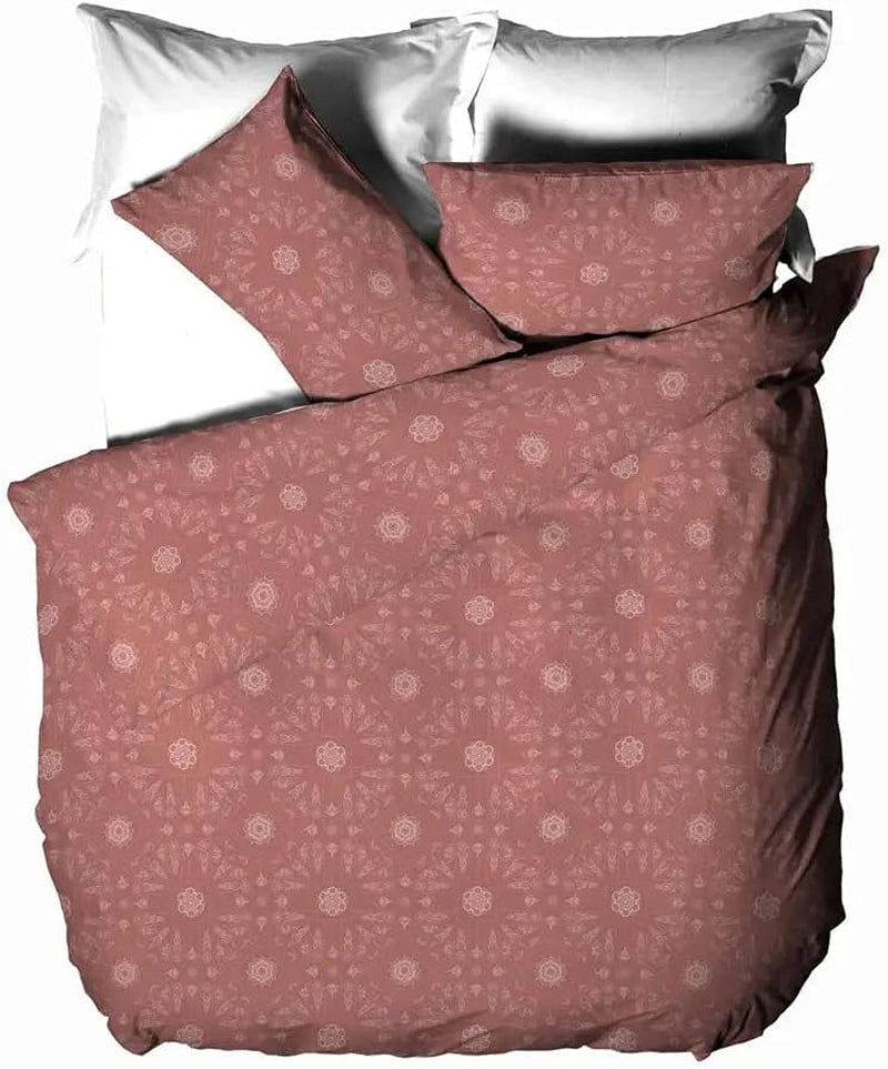 The Linen Yard Bohemian Dynebetræk Sæt, rød, 260 X 220 cm dyner og dyner Naty Shop Red Clay Enkeltseng